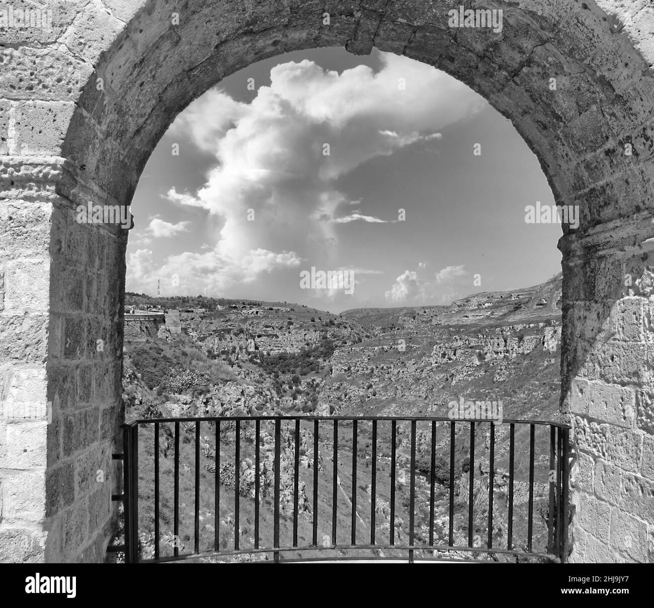 Mdera, Basilicata, Italien: Landschaftsansicht der Altstadt - Sassi di Mdera, Kulturhauptstadt Europas Stockfoto