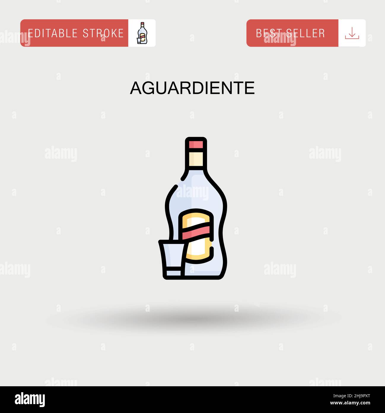 Einfaches Vektorsymbol „aguardiente“. Stock Vektor