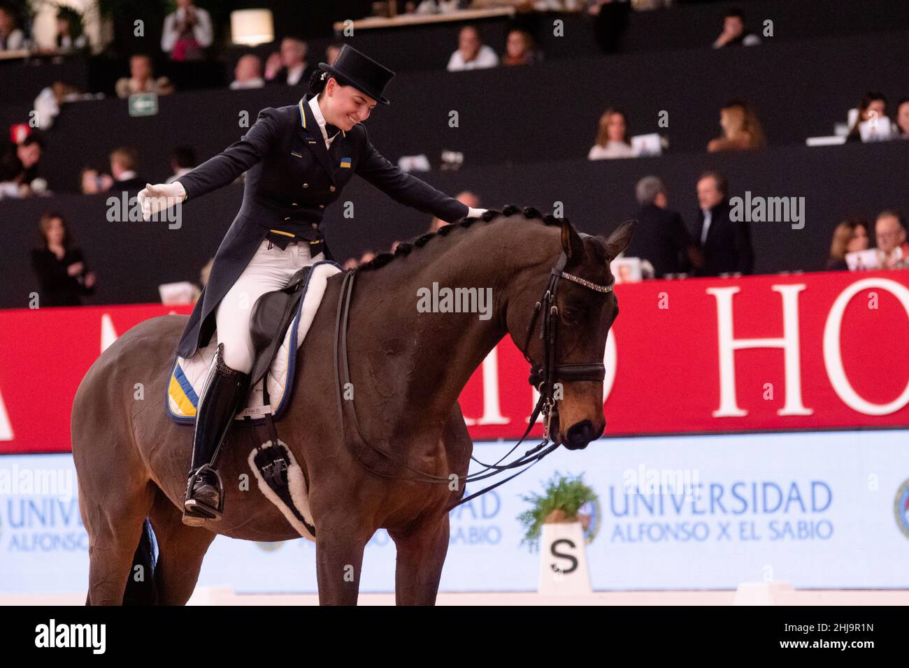 Inna Logutenkova & Fleraro UKR während der Longines FEI Weltmeisterschaft 2019 am 30 2019. November in Madrid, Spanien Stockfoto