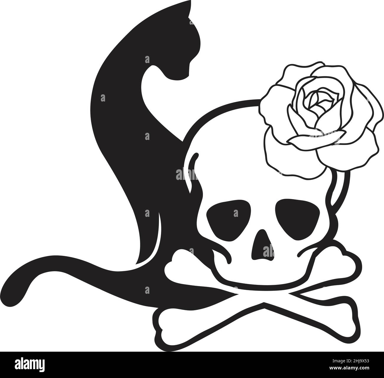 schwarze Katze Stock Vektor