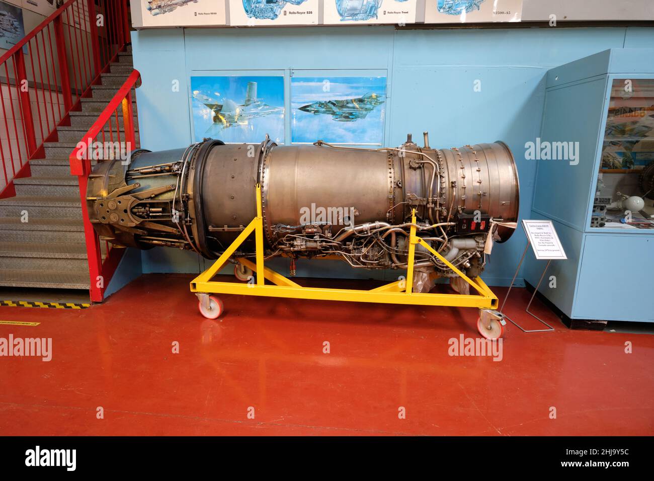 Alte, veraltete Düsenmaschine in einem Museum Stockfoto