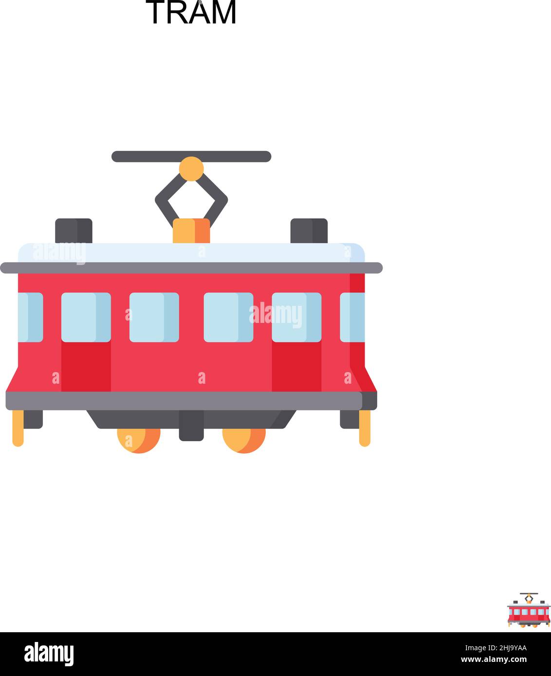 Tram Simple Vector-Symbol. Illustration Symbol Design-Vorlage für Web mobile UI-Element. Stock Vektor
