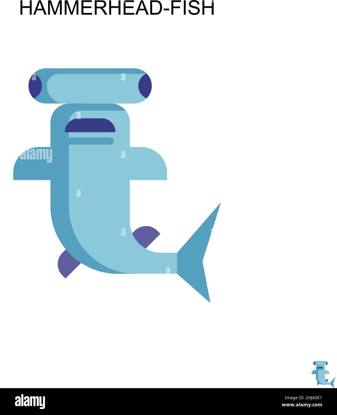 Einfaches Vektorsymbol für Hammerhead-Fische. Illustration Symbol Design-Vorlage für Web mobile UI-Element. Stock Vektor