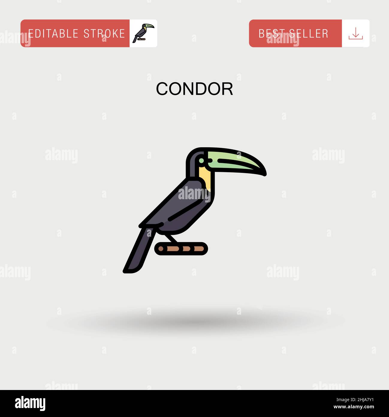 Einfaches Vektorsymbol „Condor“. Stock Vektor