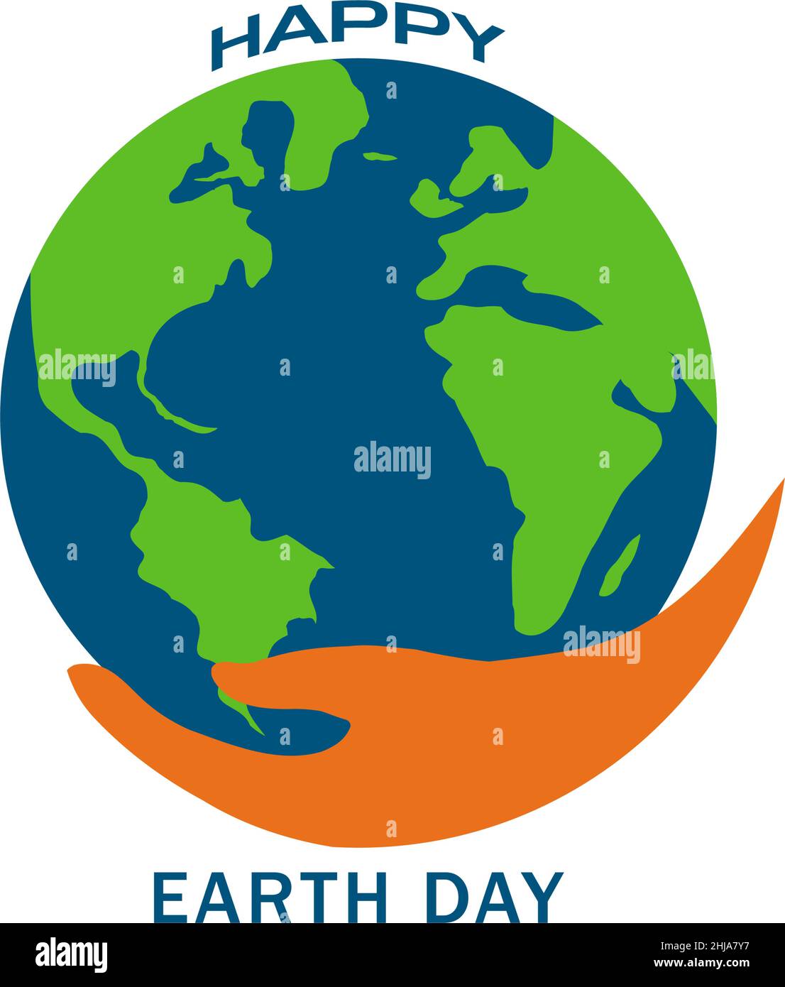 Earth Day Poster Illustration, mit Händen unter der Erde das Ziel ist es für uns, die Erde immer zu erhalten Stock Vektor