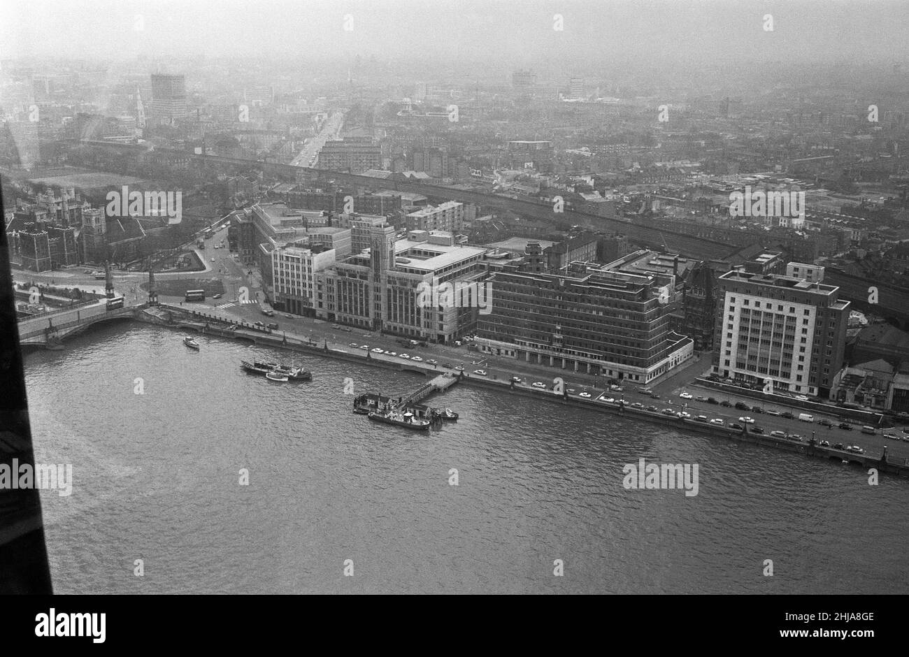 Blick auf London vom Millbank Tower. 4th. April 1963. Stockfoto