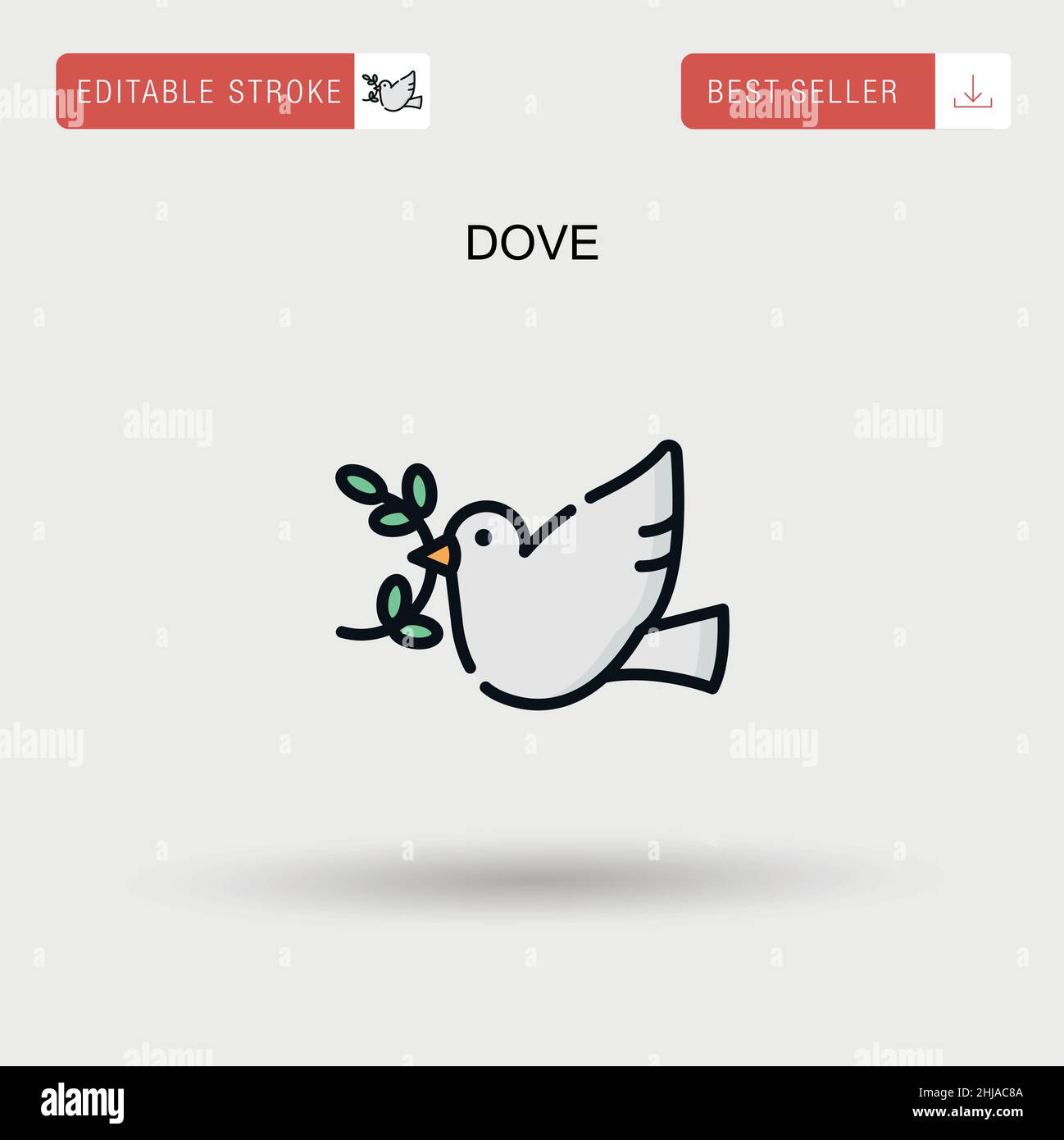 Einfaches Vektorsymbol „Dove“. Stock Vektor