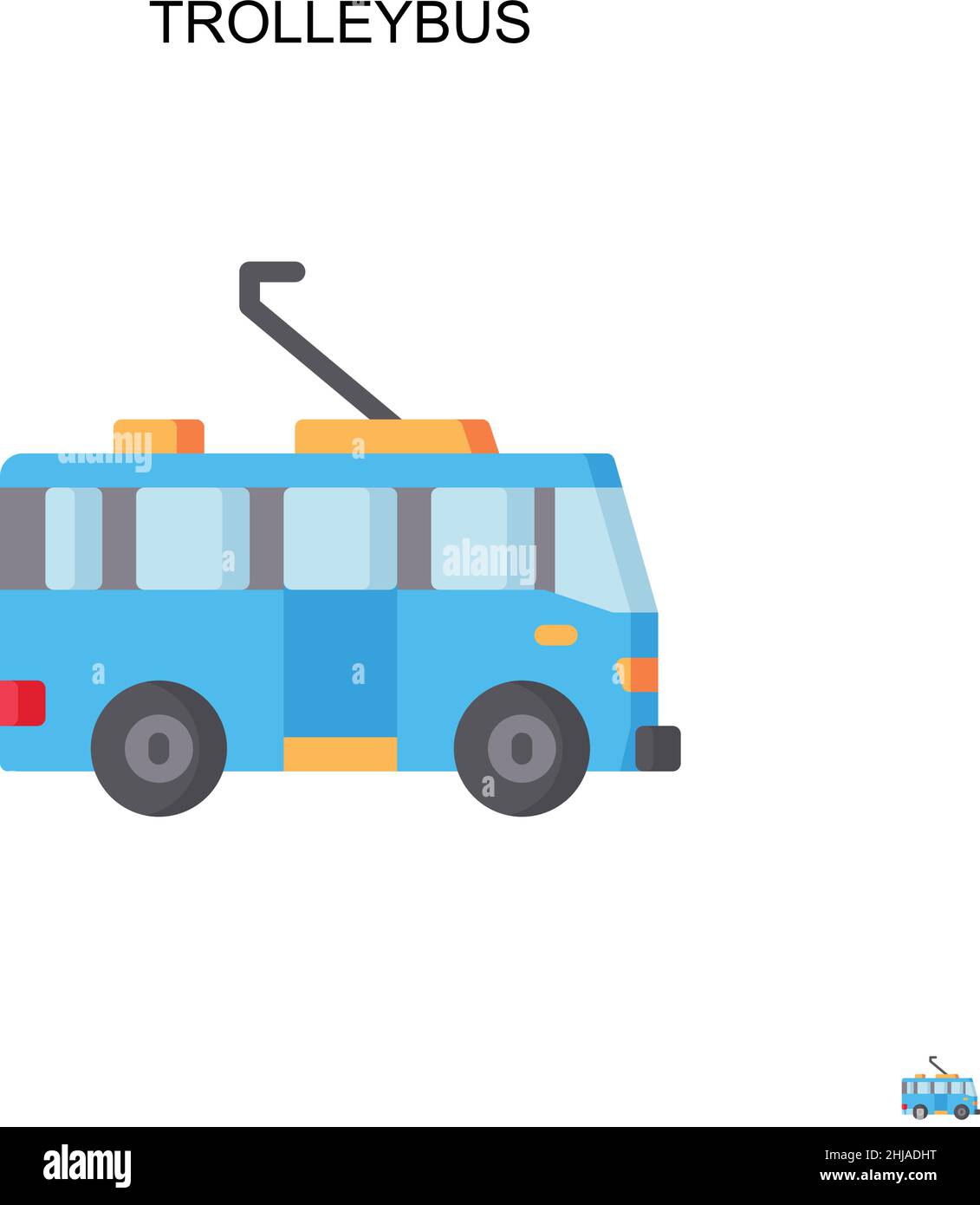 Einfaches Vektorsymbol für den Trolleybus. Illustration Symbol Design-Vorlage für Web mobile UI-Element. Stock Vektor