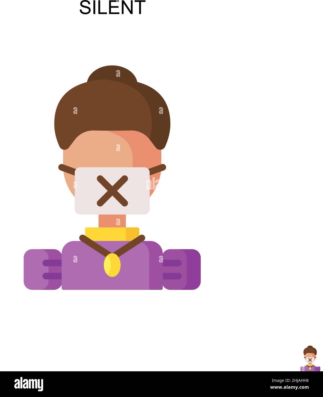 Silent Simple Vector-Symbol. Illustration Symbol Design-Vorlage für Web mobile UI-Element. Stock Vektor