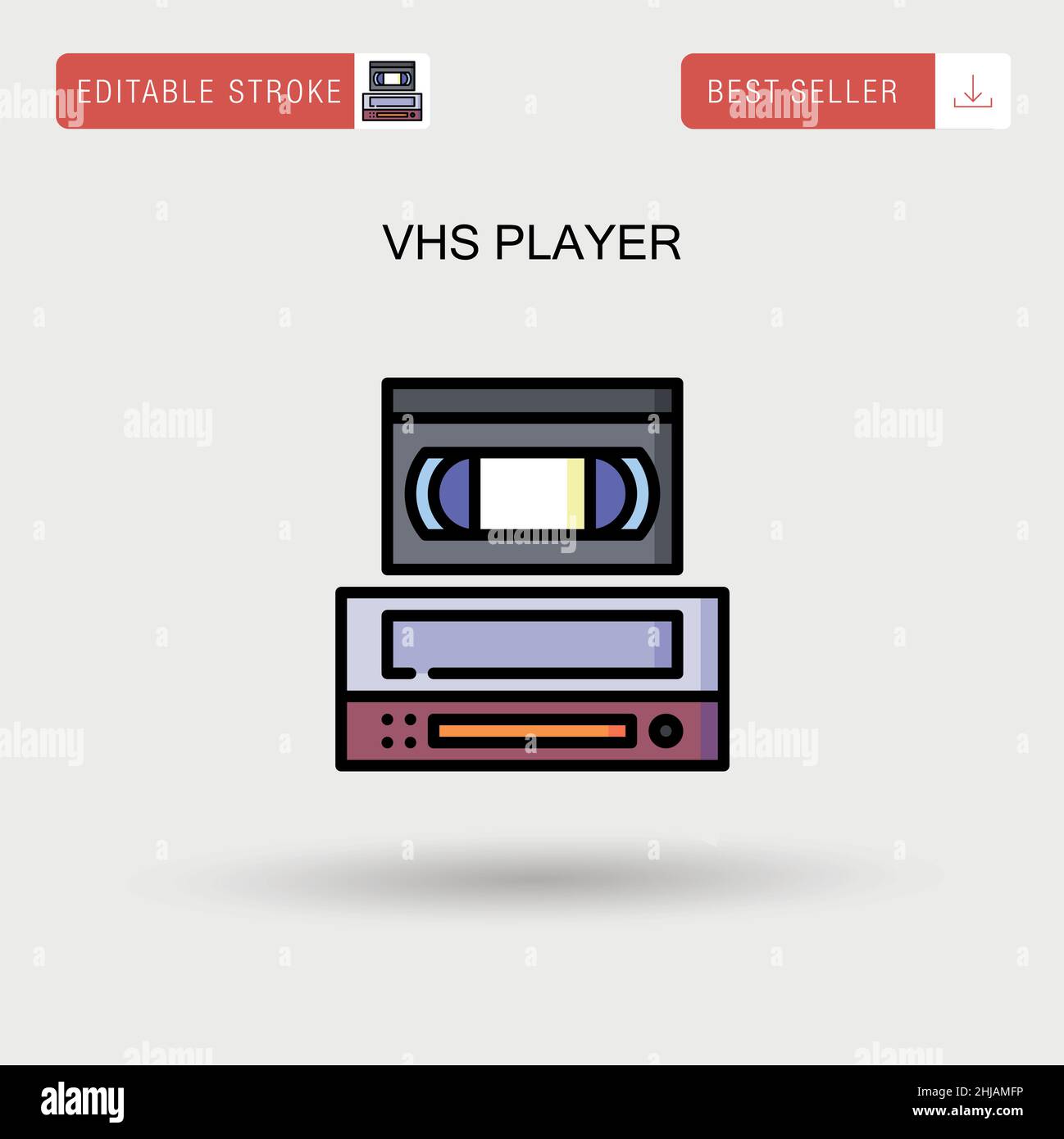 VHS-Player einfaches Vektorsymbol. Stock Vektor