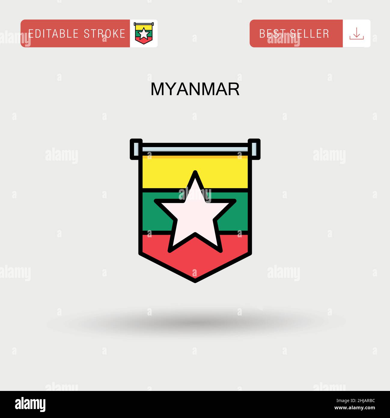 Einfaches Vektor-Symbol für Myanmar. Stock Vektor