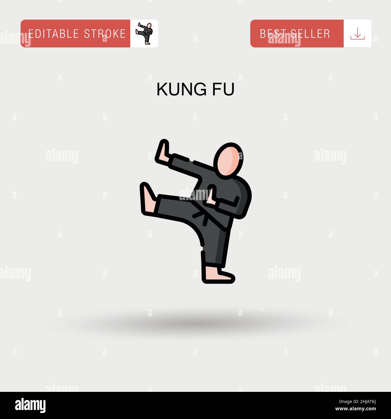 Einfaches Vektorsymbol Kung Fu. Stock Vektor