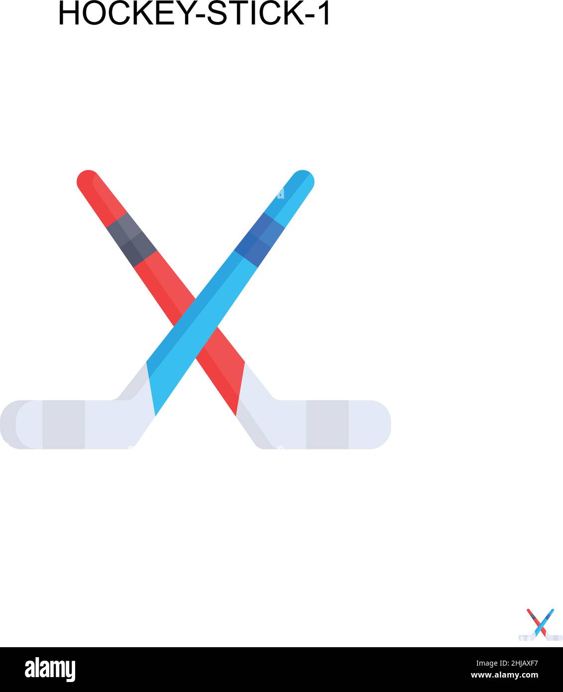 Hockey-Stick-1 einfaches Vektorsymbol. Illustration Symbol Design-Vorlage für Web mobile UI-Element. Stock Vektor