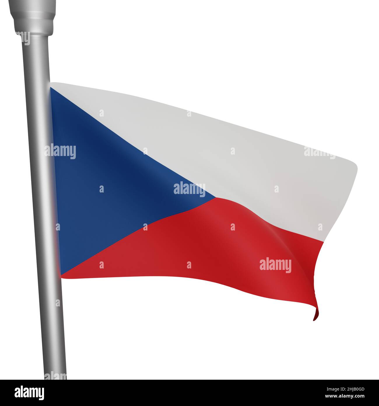 3D Rendering der tschechischen Flagge Konzept der tschechischen republik Nationalfeiertag Stockfoto