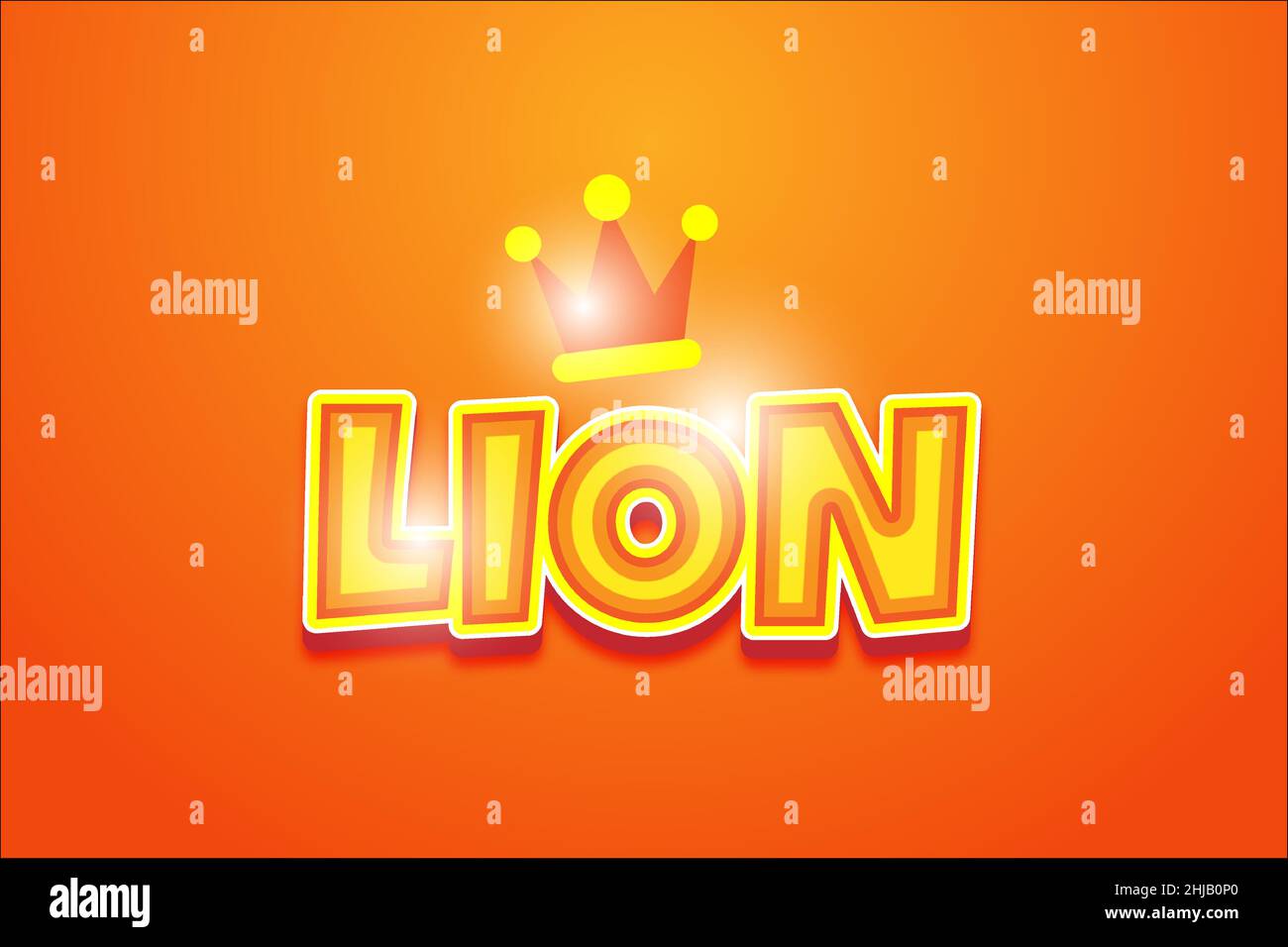 Editierbarer Lion-Texteffekt , Wörter und Schriftart können geändert werden Stock Vektor