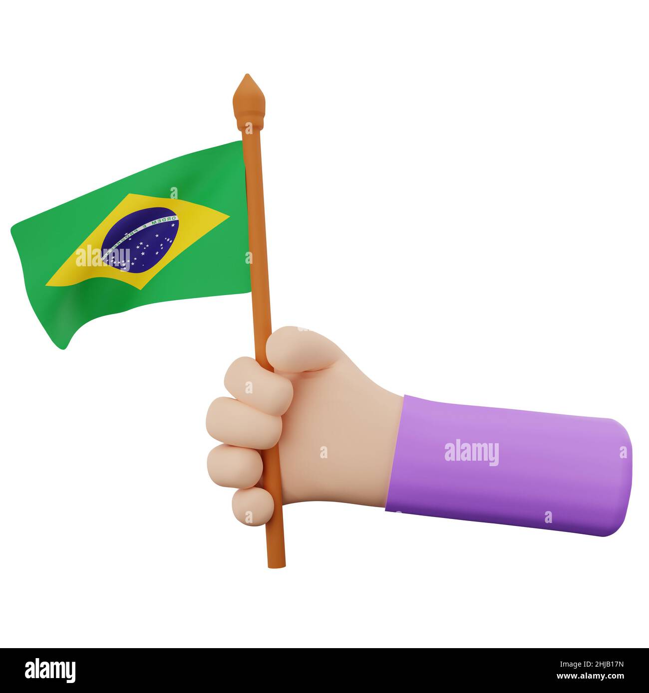 3D Rendering Hand mit brasilien Nationalfeiertag Konzept Stockfoto