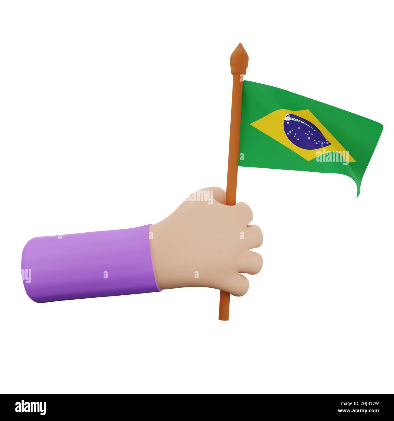 3D Rendering Hand mit brasilien Nationalfeiertag Konzept Stockfoto