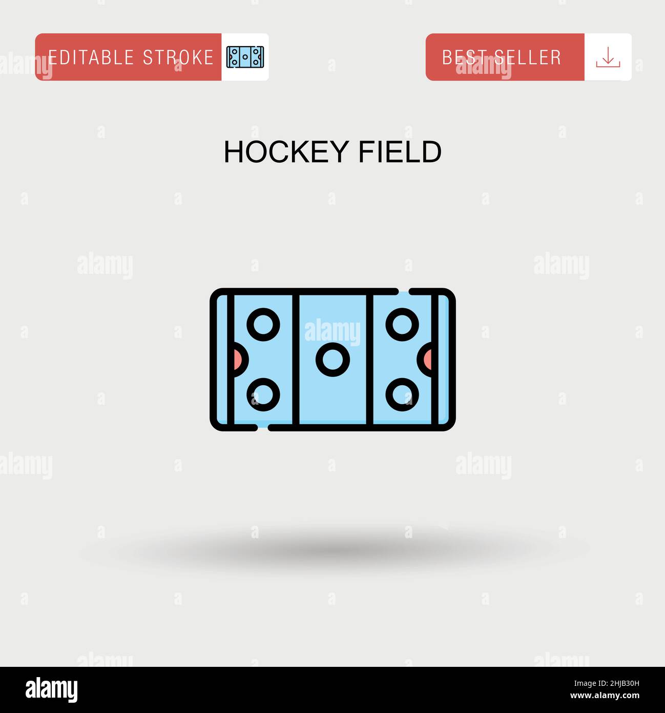 Einfaches Vektorsymbol für das Hockey-Feld. Stock Vektor