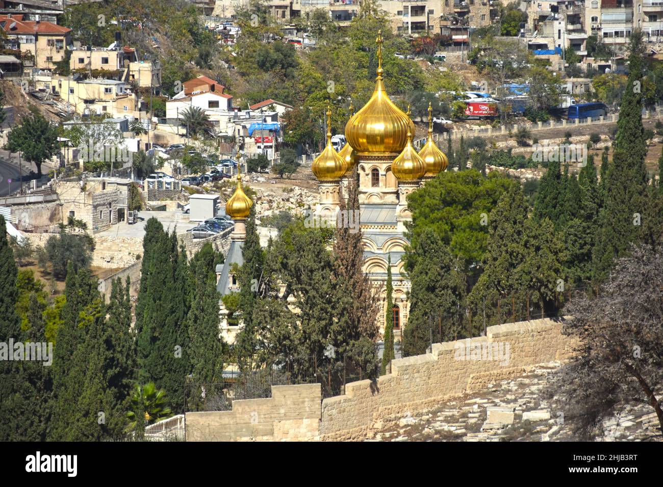 Russische Kirche - Kirche der Maria Magdalena, Jerusalem, Israel Stockfoto