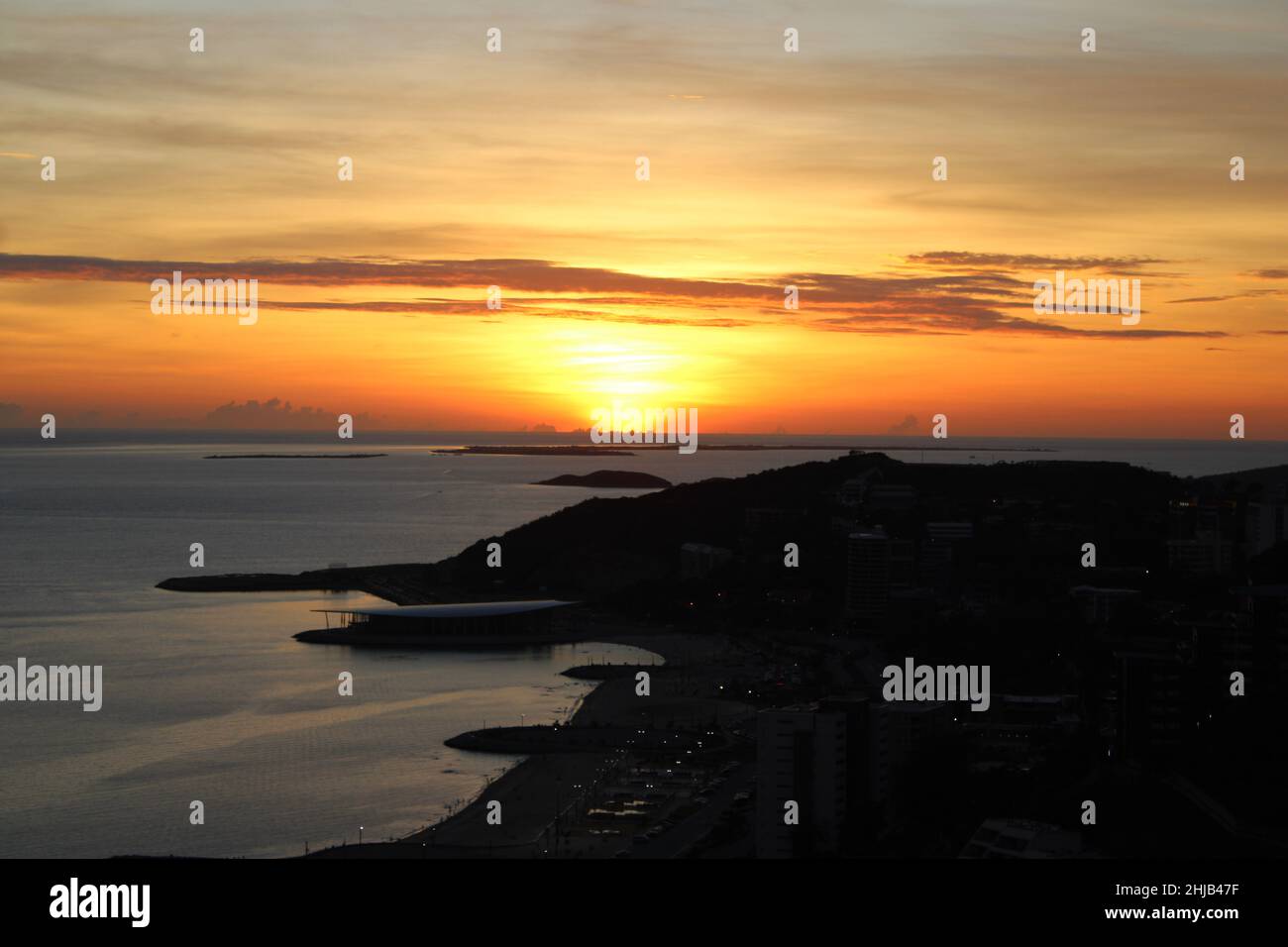 Port Moresby Sonnenuntergang mit Blick auf Ela Beach Stockfoto