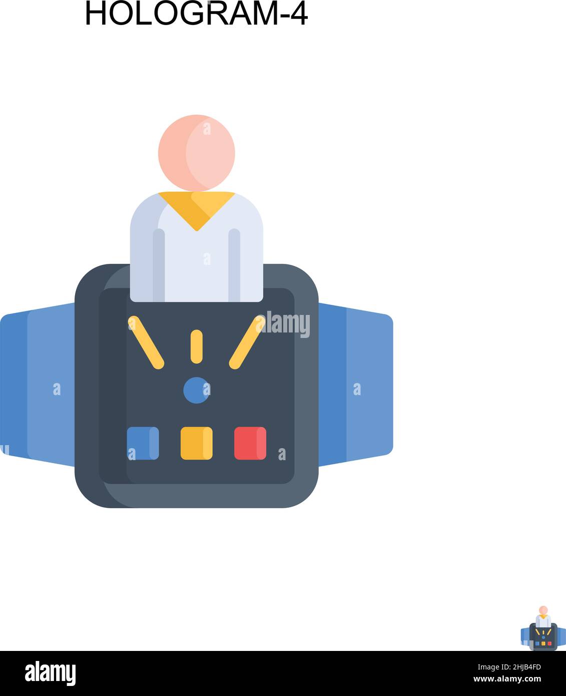 Hologramm-4 einfaches Vektorsymbol. Illustration Symbol Design-Vorlage für Web mobile UI-Element. Stock Vektor