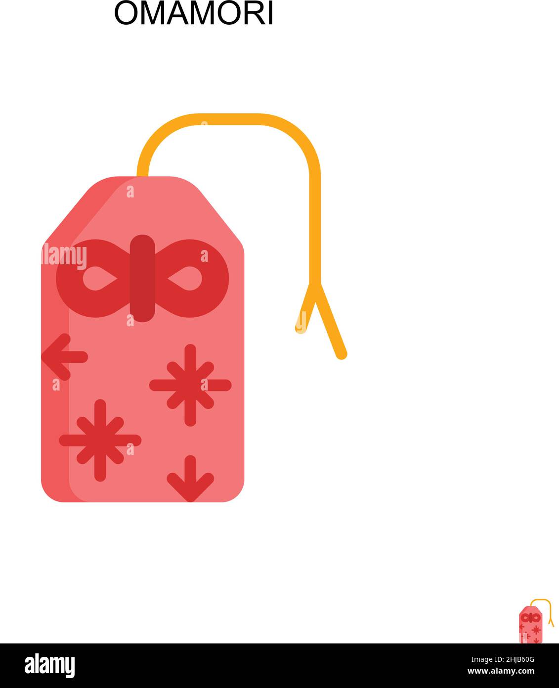 Einfaches Vektorsymbol von Omamori. Illustration Symbol Design-Vorlage für Web mobile UI-Element. Stock Vektor