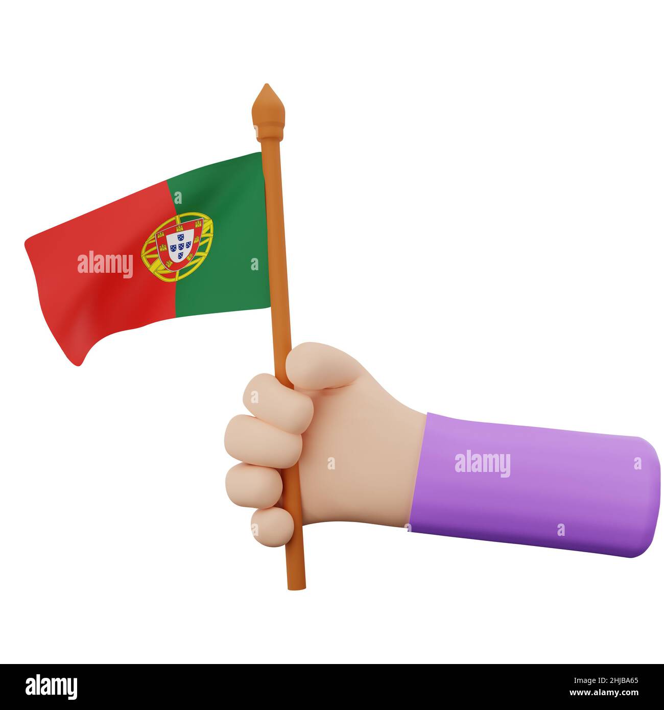 3D Rendering Hand mit portugal Nationalfeiertag Konzept Stockfoto