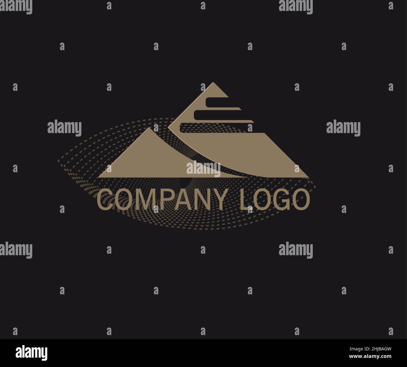 Design-Vorlage mit Retro-Logo auf schwarzem Hintergrund. Vektorgrafik Stock Vektor