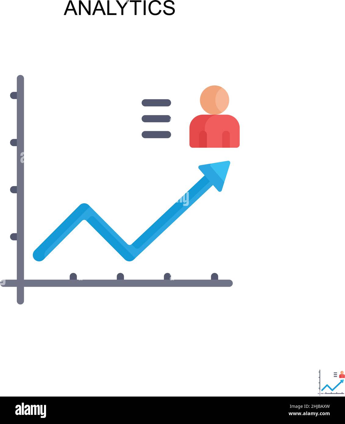 Einfaches Vektorsymbol für Analysen. Illustration Symbol Design-Vorlage für Web mobile UI-Element. Stock Vektor