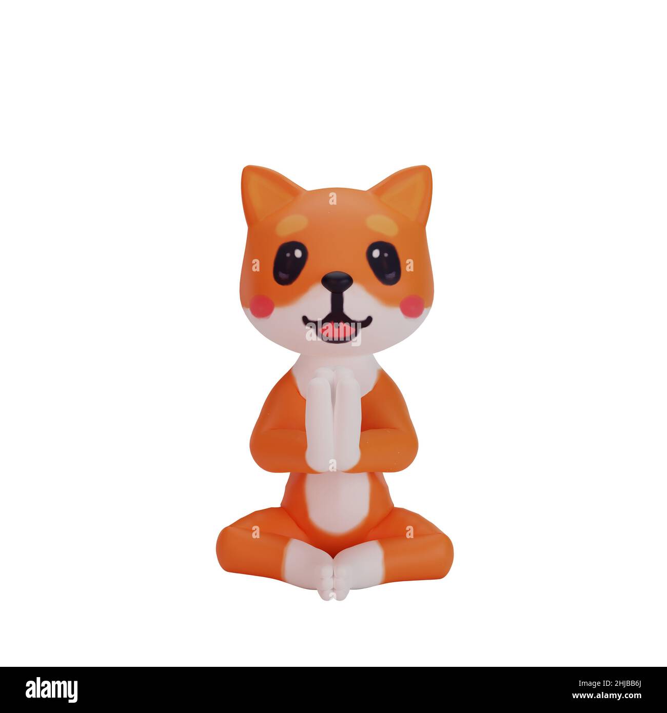 3D Rendering von Character Corgi Stockfoto