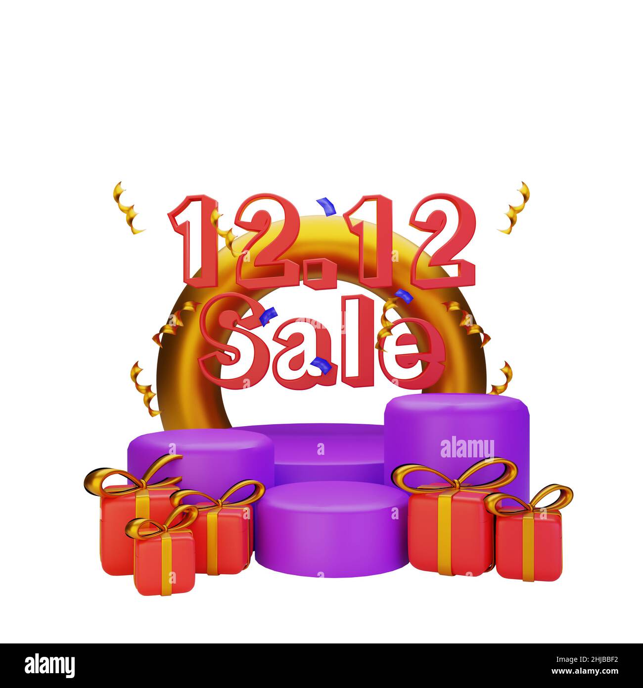 3D Rendering Podium 12,12 Verkauf Stockfoto