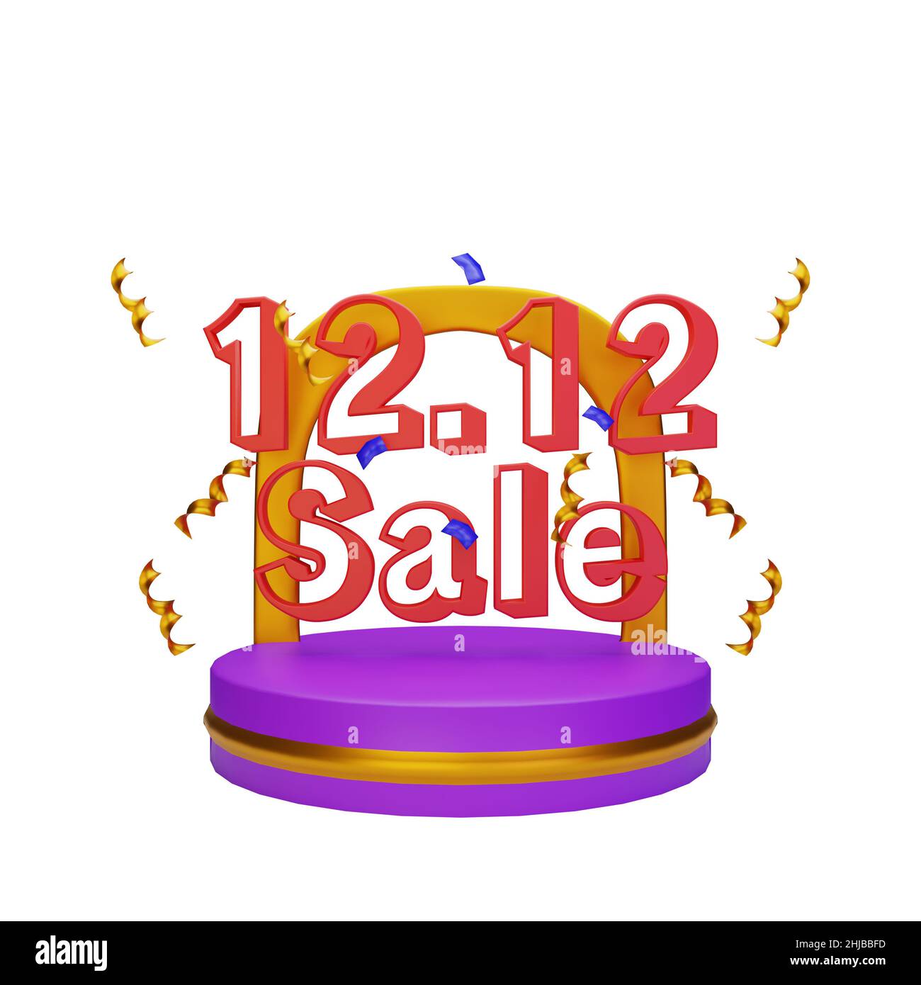 3D Rendering Podium 12,12 Verkauf Stockfoto