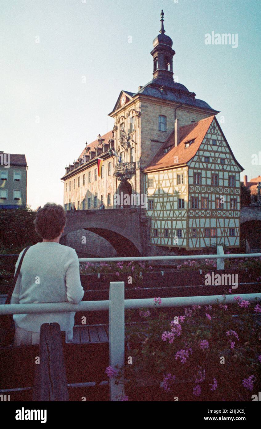 Altes Rathaus, Altstadt, Bamberg, 17. Juni 1988, Oberfranken, Bayern, Deutschland Stockfoto