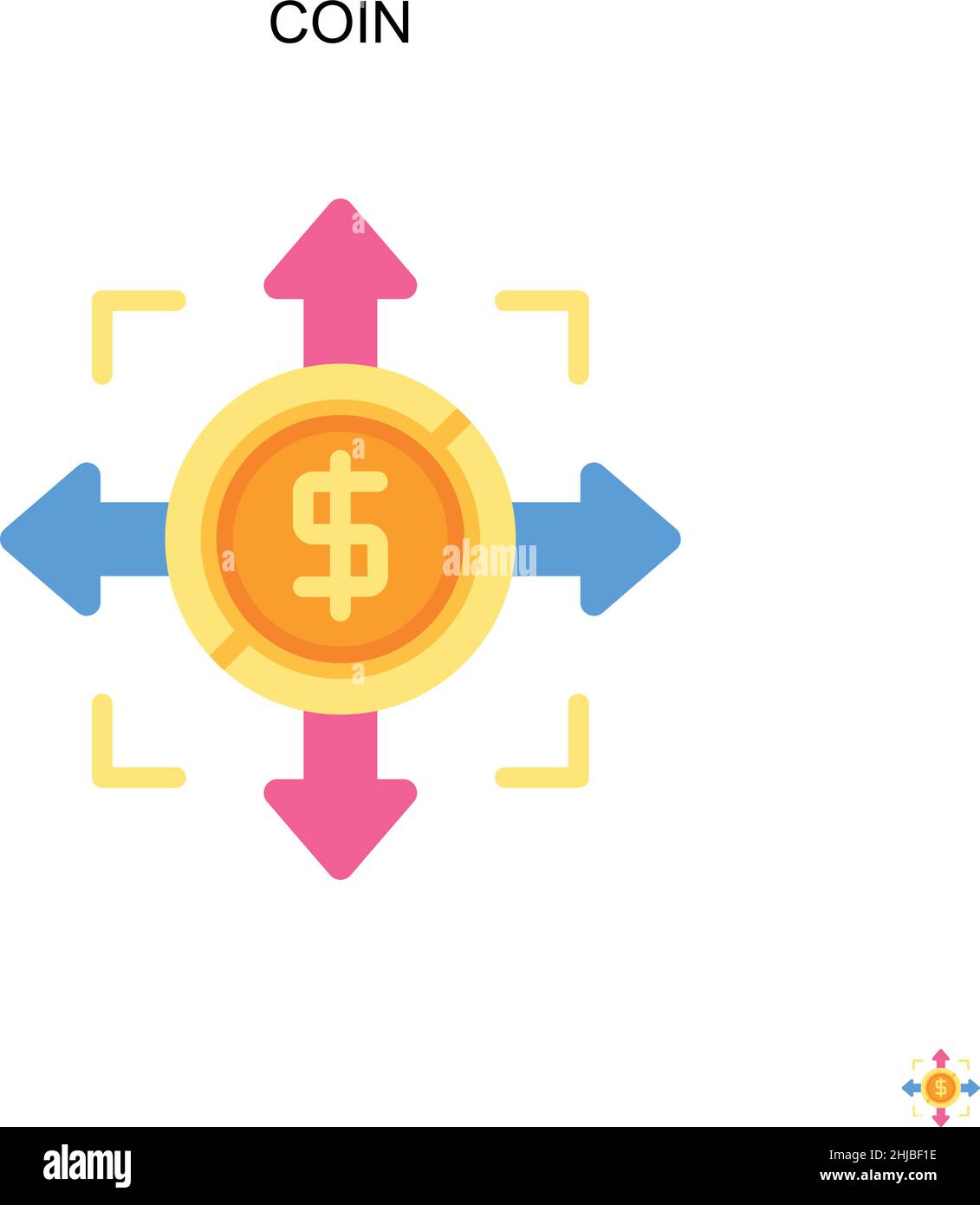 Einfaches Vektor-Symbol für Münzen. Illustration Symbol Design-Vorlage für Web mobile UI-Element. Stock Vektor