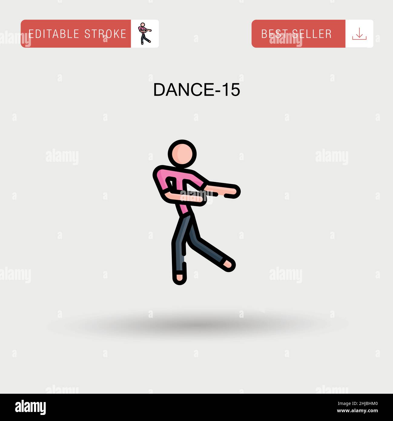 Dance-15 einfaches Vektorsymbol. Stock Vektor