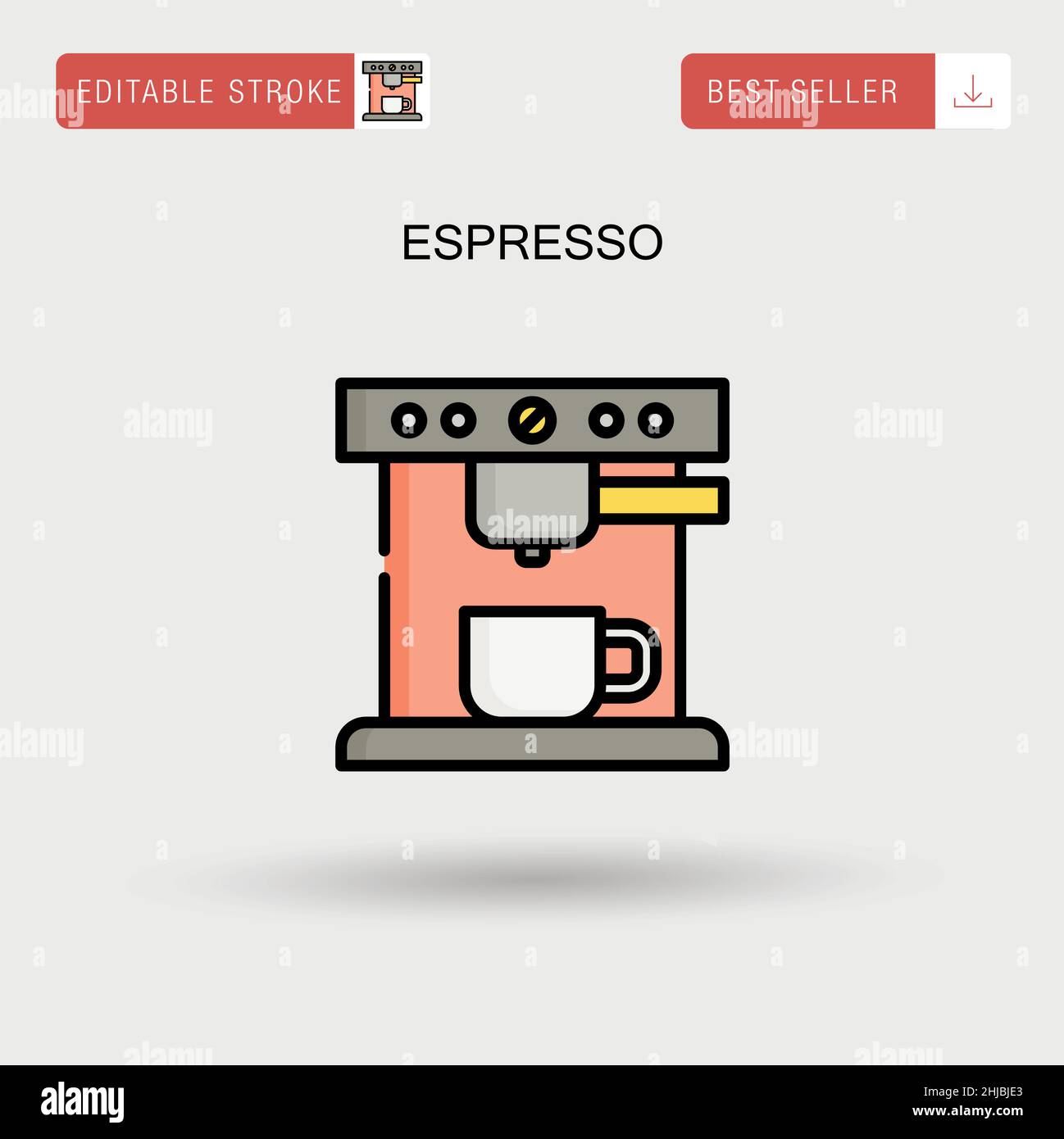 Einfaches Vektor-Symbol für Espresso. Stock Vektor