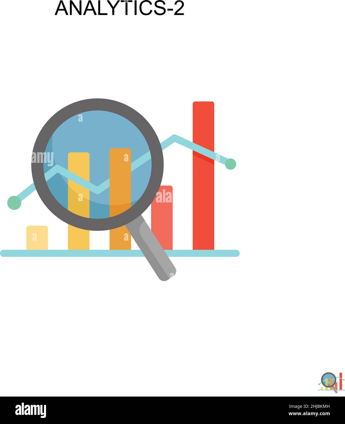 Analytics-2 einfaches Vektorsymbol. Illustration Symbol Design-Vorlage für Web mobile UI-Element. Stock Vektor