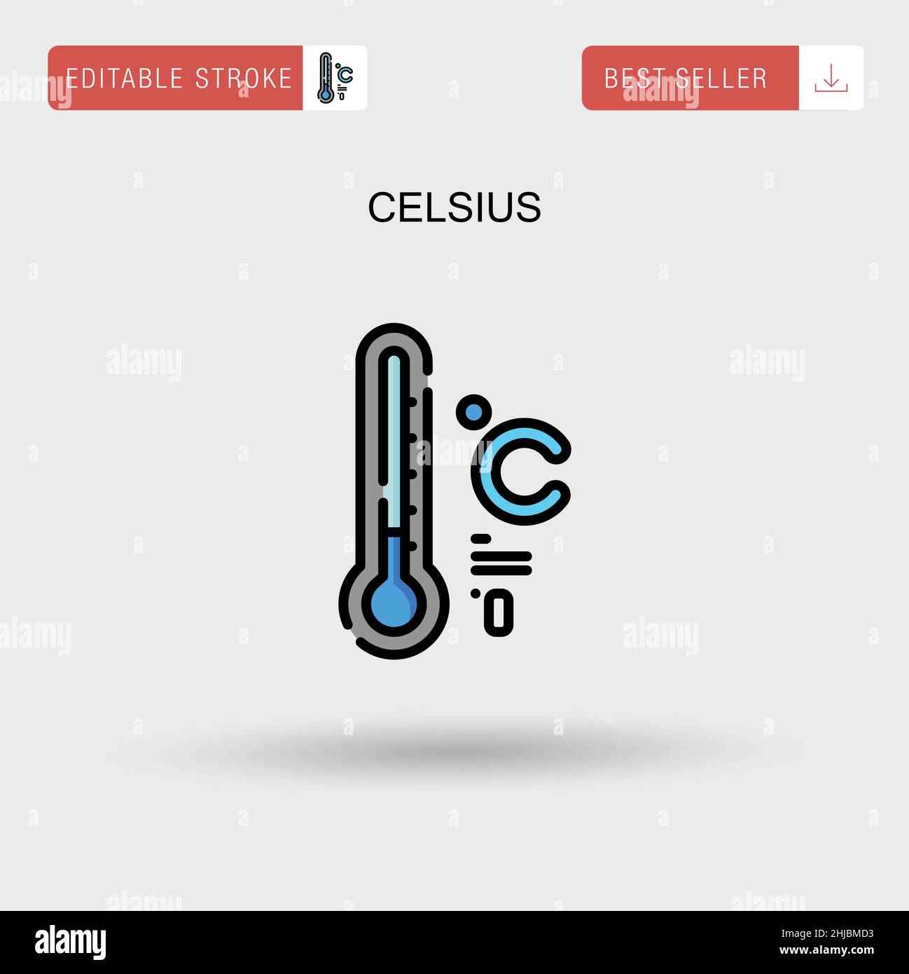 Einfaches Vektor-Symbol für Celsius. Stock Vektor