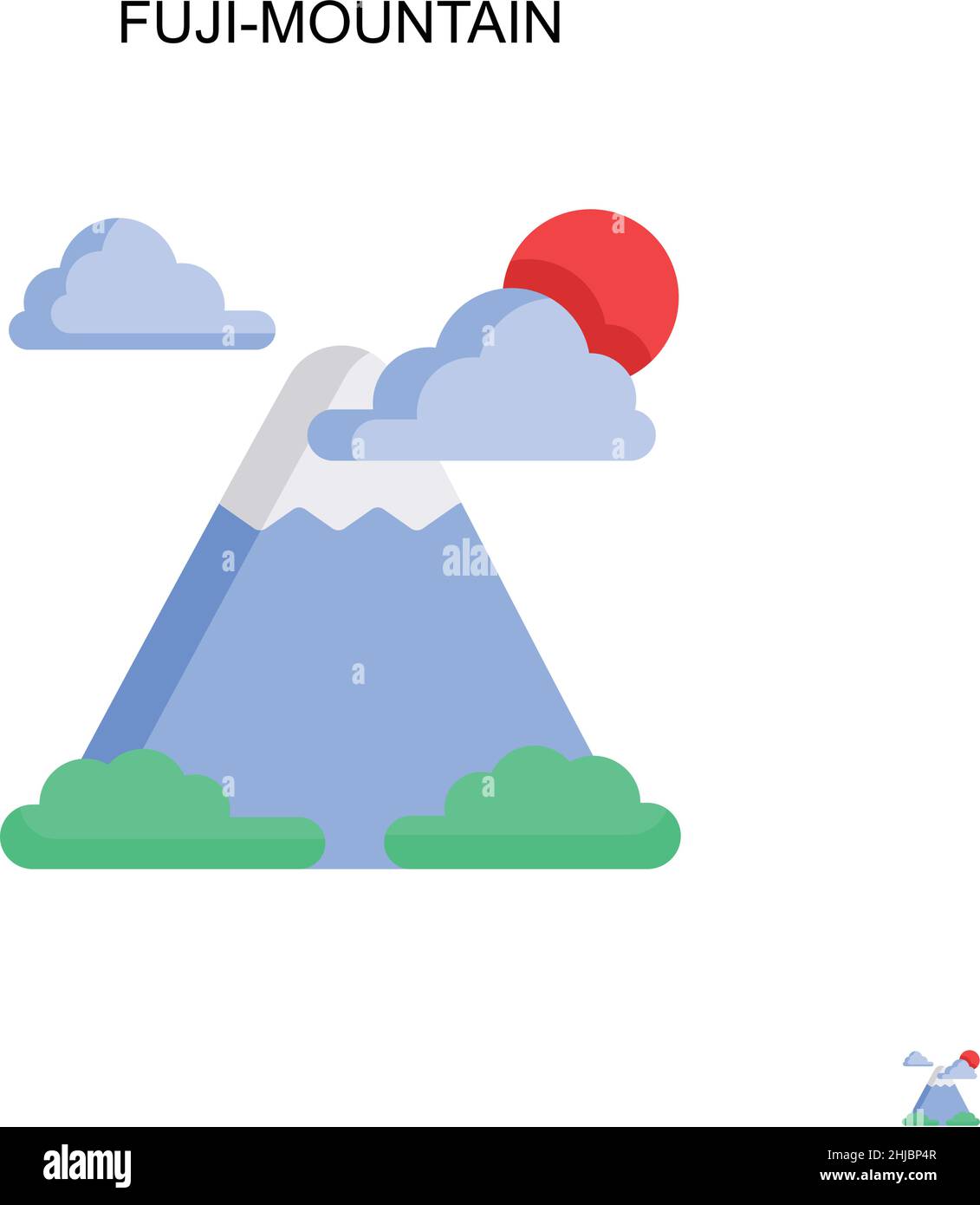 Fuji-Mountain einfaches Vektorsymbol. Illustration Symbol Design-Vorlage für Web mobile UI-Element. Stock Vektor