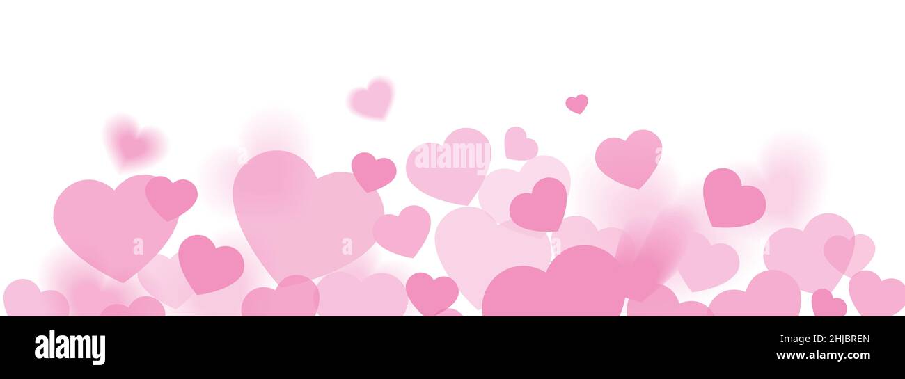 Süße Farben Banner Liebe Herzen Illustration Stockfoto