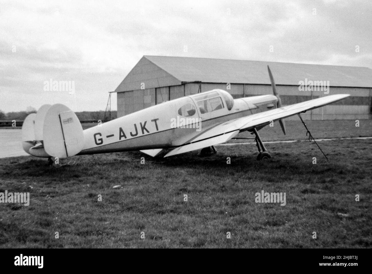 Ein Flugzeug auf dem Flugplatz Sywell im Jahr 1960s Stockfoto