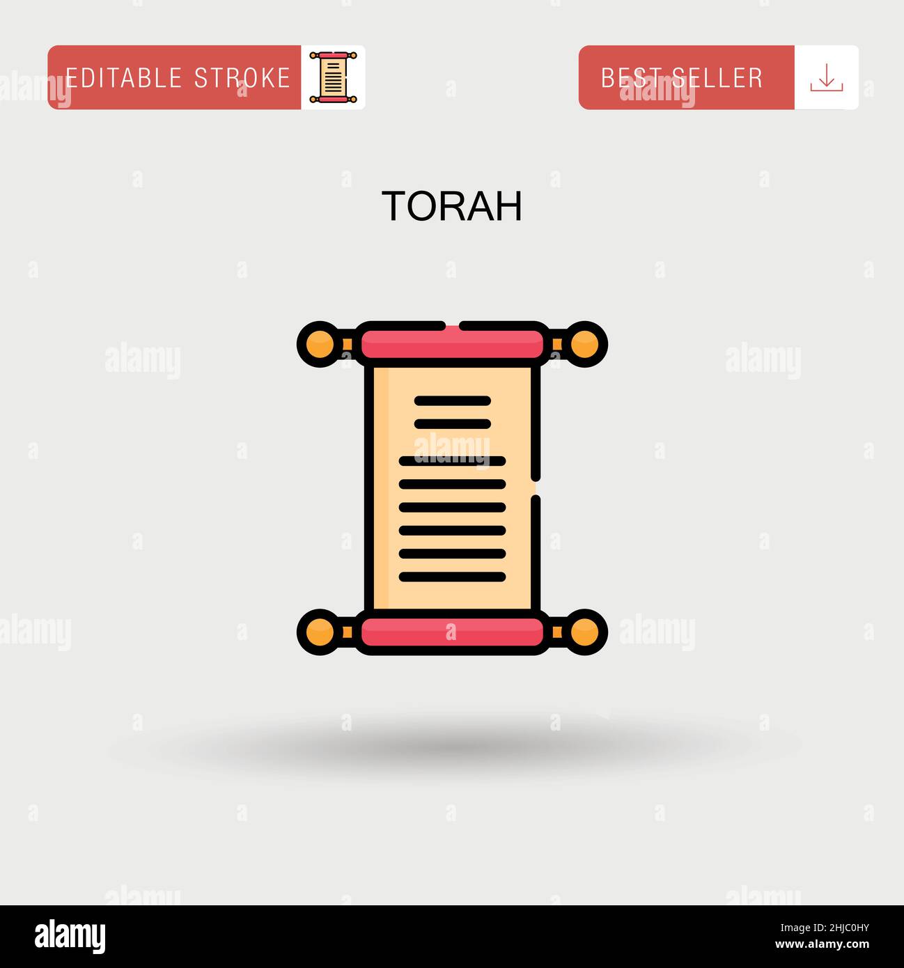 Einfaches Torah-Vektorsymbol. Stock Vektor