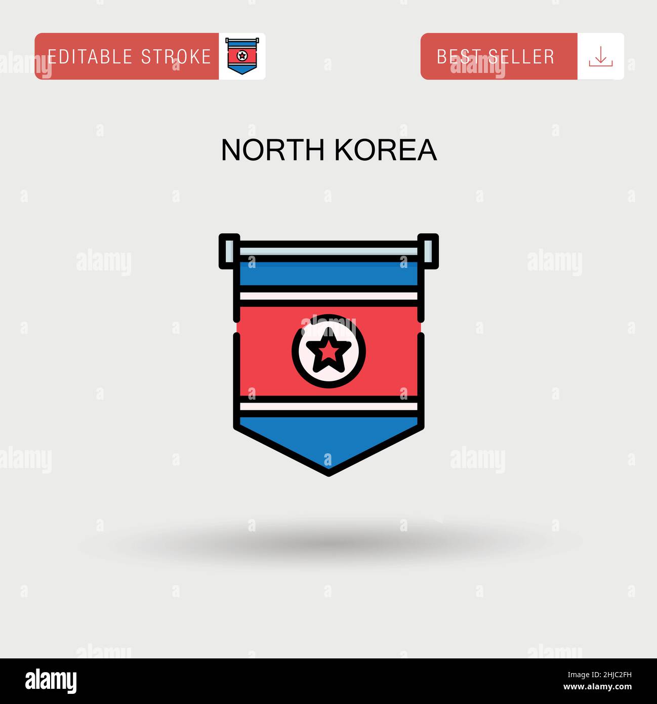 Einfaches Vektor-Symbol für Nordkorea. Stock Vektor