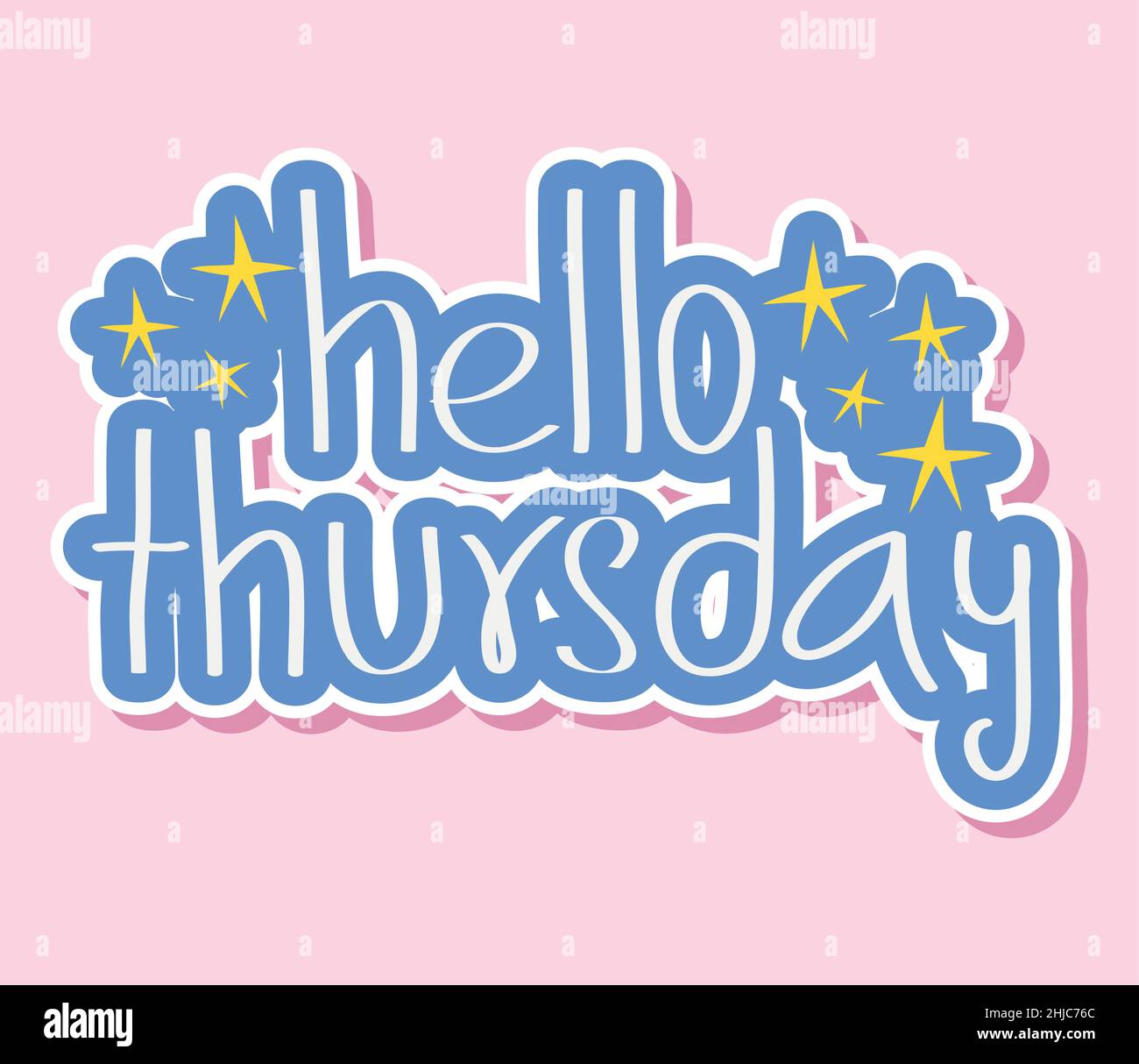 hallo donnerstag Illustration mit gelben Sternen Stock Vektor