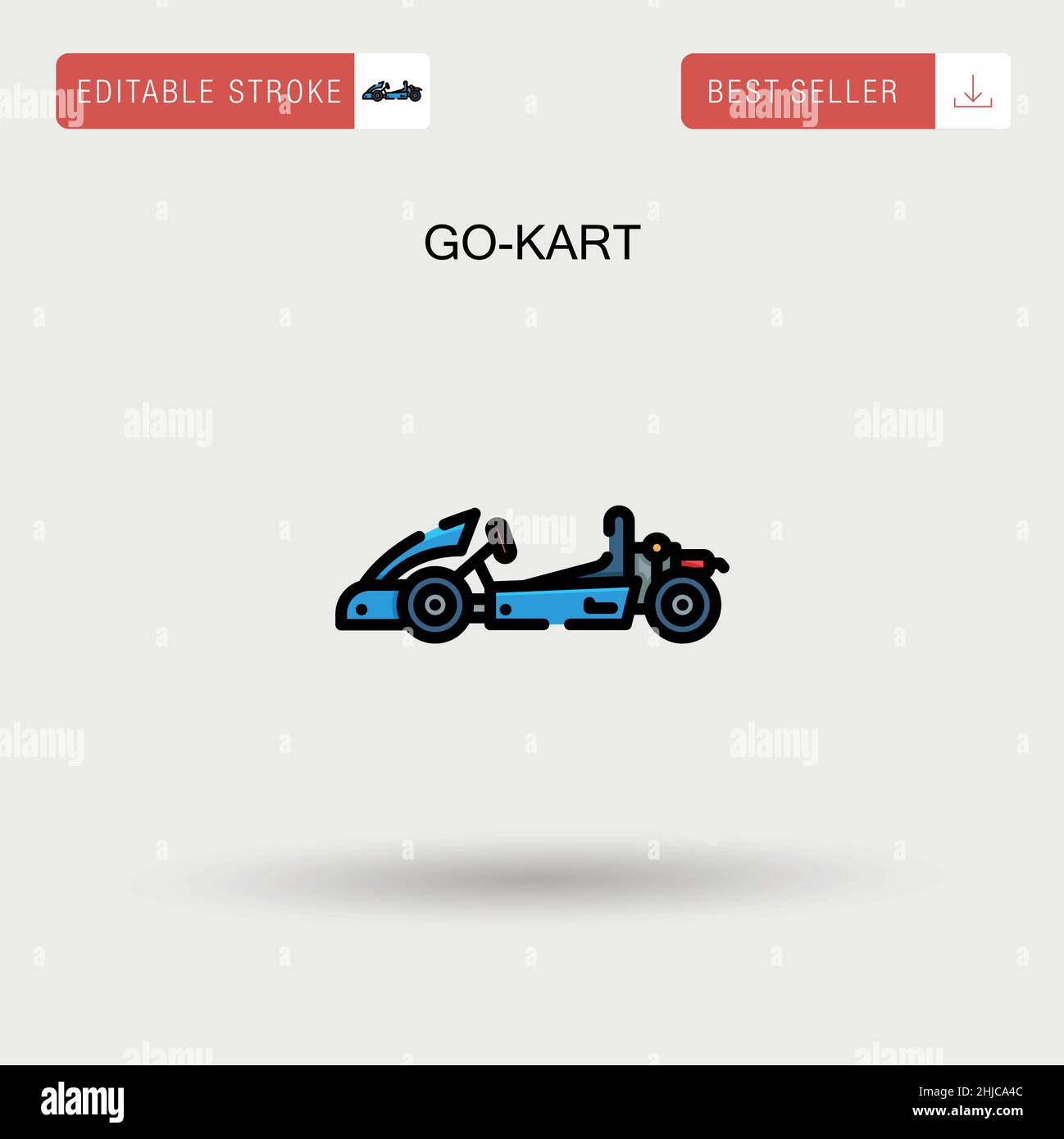 Einfaches Vektorsymbol für Go-Kart. Stock Vektor