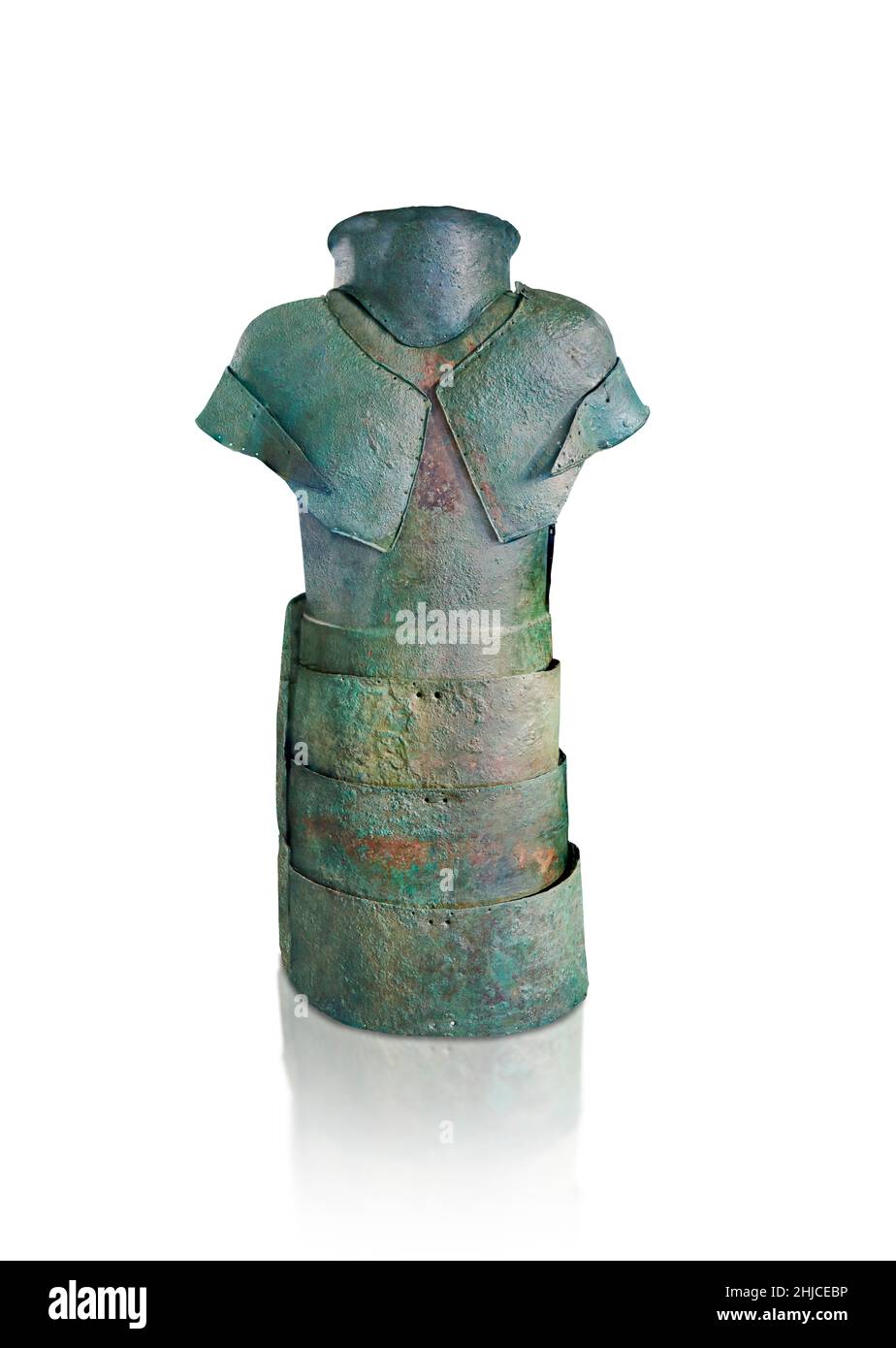 Mykenische Anzug aus Bronze amour, die Rüstung von Dendra, aus dem 'Grab der Rüstung' Mykenische Friedhof von Dendra, 1500 bis 1180 v. Chr. Nafplion Archaeological Stockfoto