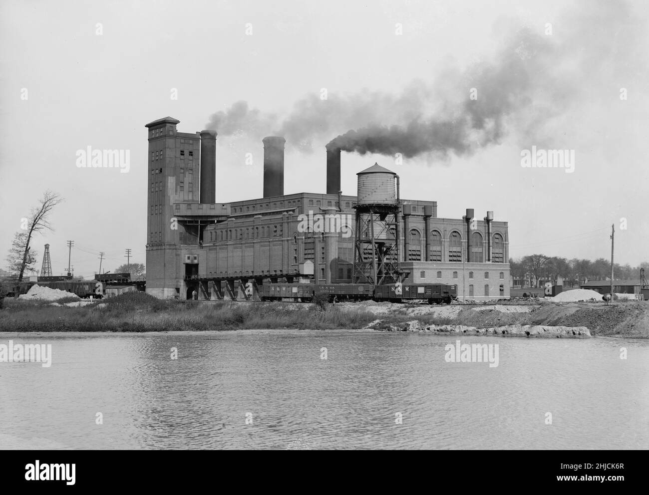 Edison Electric Werk (Detroit Edison Company), Detroit, Michigan. Foto von Detroit Publishing Co., c. 1900-1910. Stockfoto