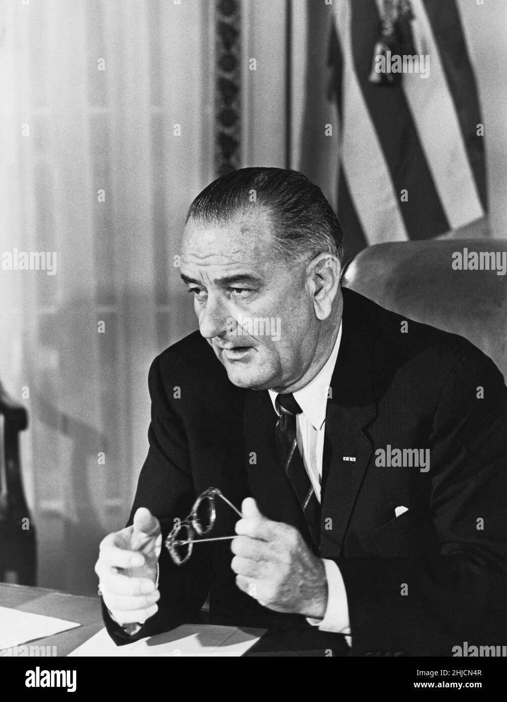 Undatierte Fotografie des ehemaligen Präsidenten Lyndon Johnson. Stockfoto