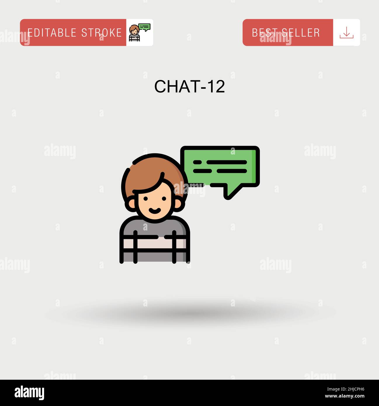 Chat-12 einfaches Vektorsymbol. Stock Vektor