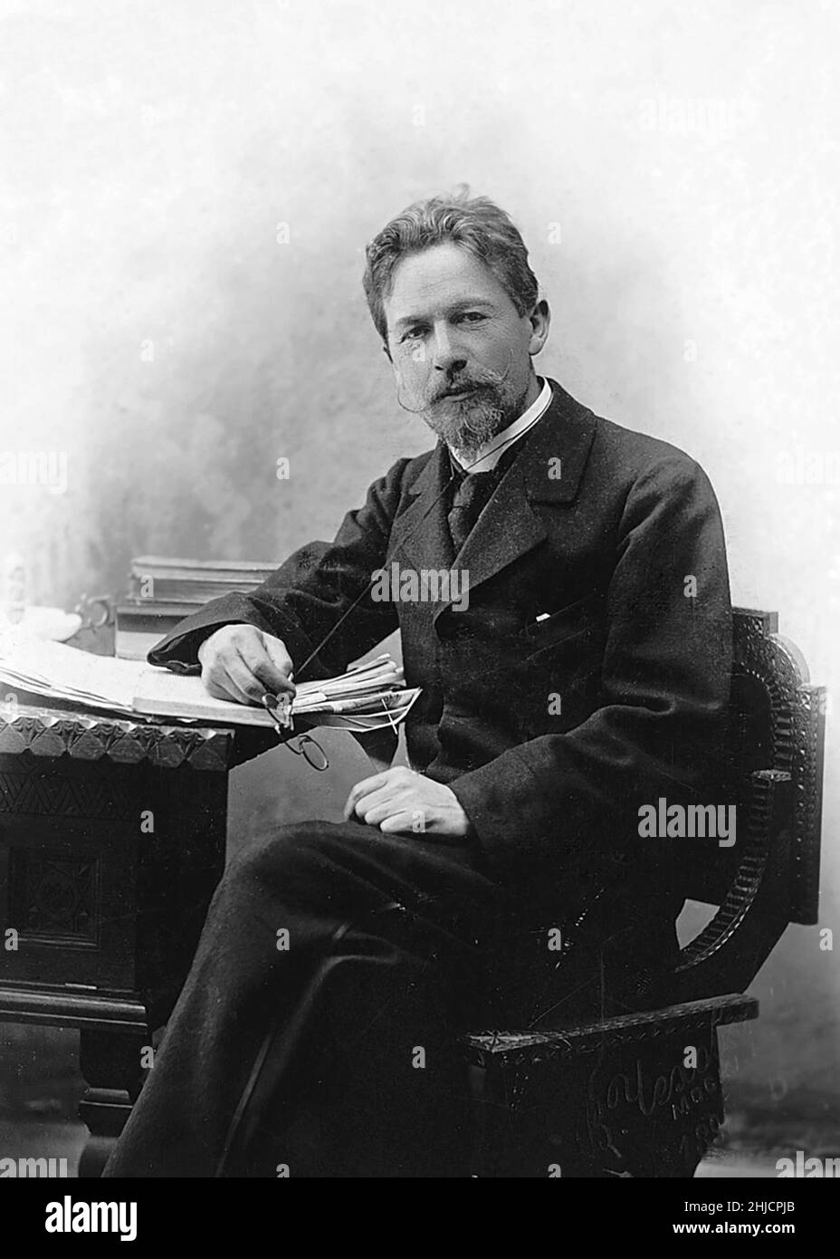 Anton Tschechow, russischer Schriftsteller, 1889. Stockfoto